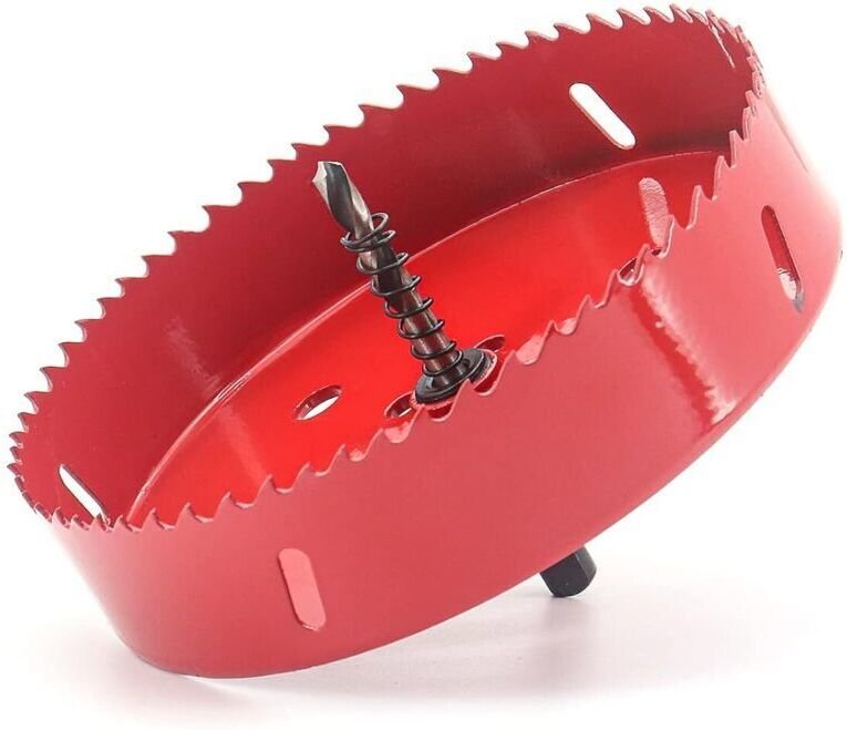 150-mm-Lochsäge mit Zentrierbohrer, HSS M42 Bimetall-Kernbohrer für Holz, Placoplâtre, Kunststoff und Gipskarton