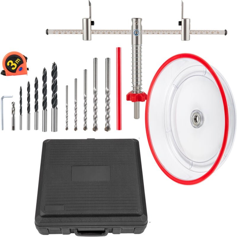 Mophorn - verstellbares Lochsägen-Schneidset, 1-5/8' bis 8' (40-200 mm), Doppelblatt-Einbaulochsäge mit PC-Staubschutz, ...