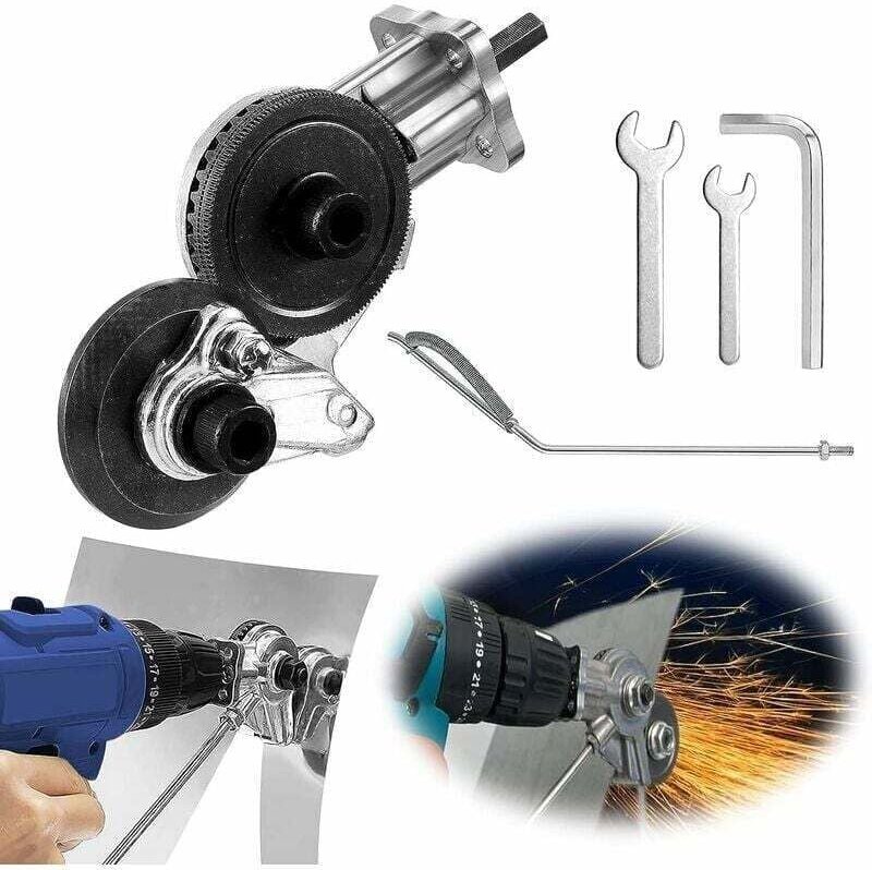 Thumbnail - ZVD - Grignoteuse de Tôle, Coupe-plaque de Perceuse Électrique Coupe-grignoteuse Tôle à Double Tête pour Couper de Fer, ...