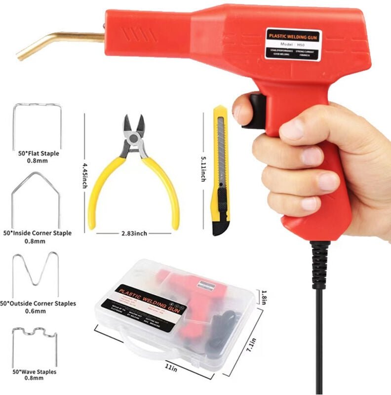 220 W Kunststoffschweißen, 2-in-1-Kunststoffreparaturset, Kunststoffschweißen, Autostoßstange