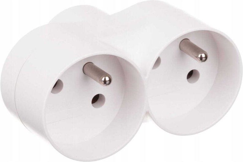2-fach-Steckdosenverteiler mit Erdung 16A/230V Weiß 3500W