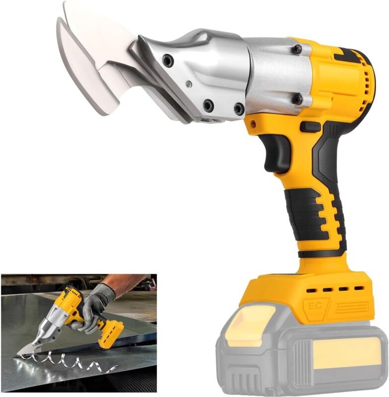 Akku-Metallschere, bürstenloser Motor, kompatibel mit Dewalt 20V-Akkus, 360° drehbarer Scherkopf, LED-Licht, einstellbar...