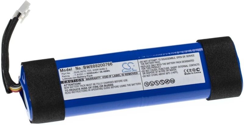 Vhbw - Akku Ersatz für jbl 2INR19/66-2, SUN-INTE-103 für Lautsprecher Boxen Speaker (5200mAh, 7,4V, Li-Ion)