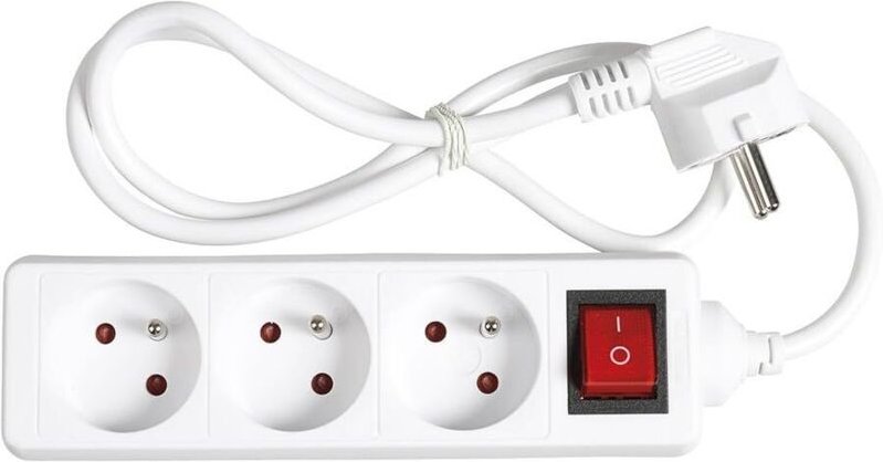 Mehrfachsteckdose mit 3 Steckdosen, 3-fach Steckdosenleiste mit Schalter, Verlängerungskabel – 3-polig / 16 A / 3G1mm² –...