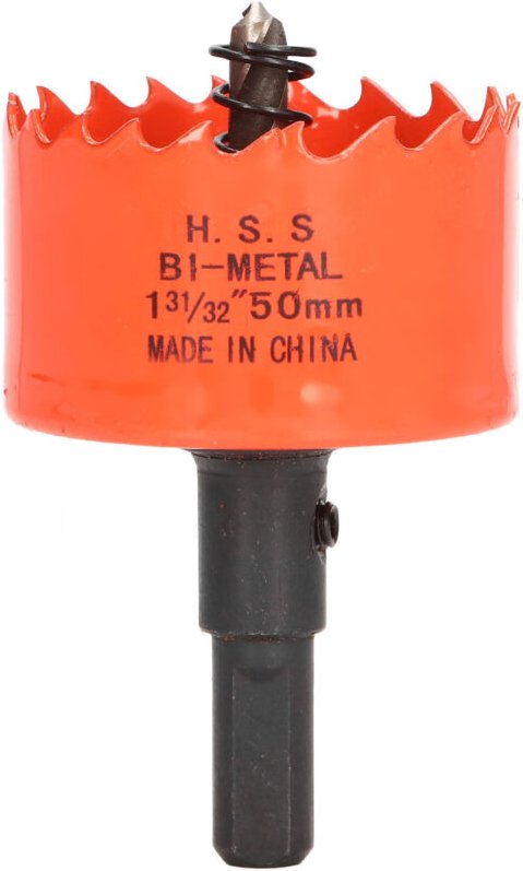 Lochsägenbohrer, Lochsäge mit Dorn, 32 mm Schnitttiefe, scharfe Zähne für PVC-Platten (1-31/32 (50 mm))