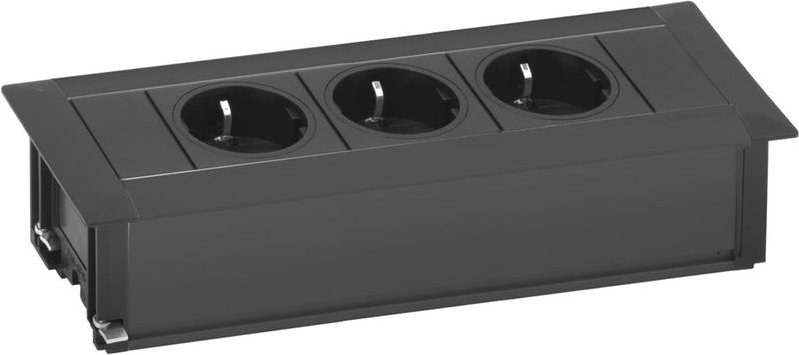 Evoline Frame-Dock Einbau Steckdosenleiste 3-fach Schukosteckdose schwarz
