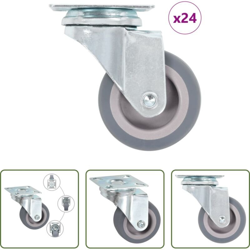 vidaXL 24 Stk. Lenkrollen 50 mm