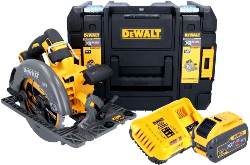 DeWalt DCS 579 Y1T Akku Handkreissäge 54 V FlexVolt 190 mm Brushless + 1x Akku 12,0 Ah + Ladegerät + TSTAK