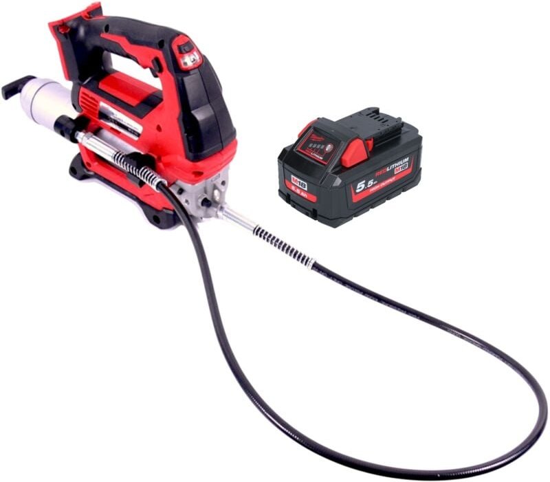 Milwaukee M18 GG-551 Akku Fettpresse 18 V 690 bar + 1x Akku 5,5 Ah - ohne Ladegerät