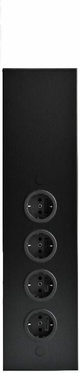 Vierfach Eck- Steckdose mit Teleskopstück - Aluminiumgehäuse schwarz