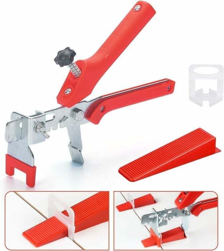 Verschiedene Fliesenlegerwerkzeuge, 2,0 mm Fliesenverlegehilfe-Set, Fliesennivellierungsset mit 1 Zange, 400 Clips (2,0 ...