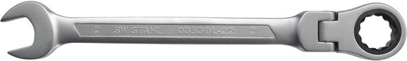 SW-Stahl 03530L-22 Gabelringratschenschlüssel 22 mm I Ringschlüssel mit Gelenk I 72 Zähne I Maulschlüssel mit Ringratsch...