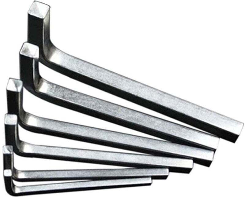 Satz mit 6 L-förmigen Vierkantschlüsseln, Vierkantschlüsseln, 4-Winkelschlüsseln, Schraubendreher 3–8 mm