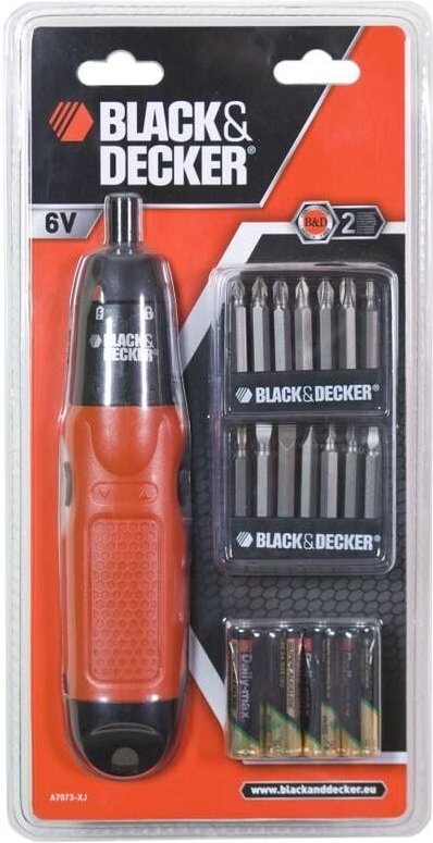 Black & decker schrauber A7073-XJ power 6V mit steckern und batterien