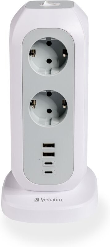 Verbatim EUPT-01 EU Power Tower Steckdosenleiste 11xAC 2xUSB 2xUSB-C