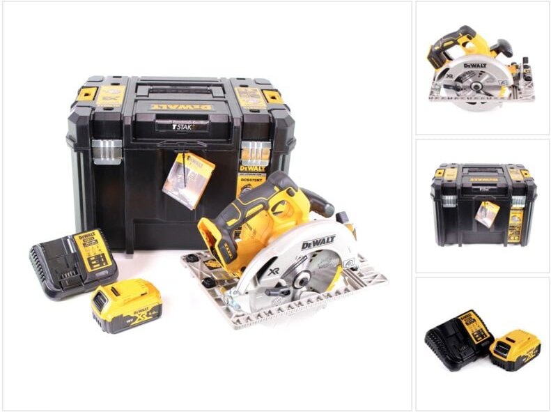 DeWalt DCS 572 P1 Akku Handkreissäge 18V 184 x 16 mm + 1x Akku 5,0 Ah + Ladegerät + T-STAK