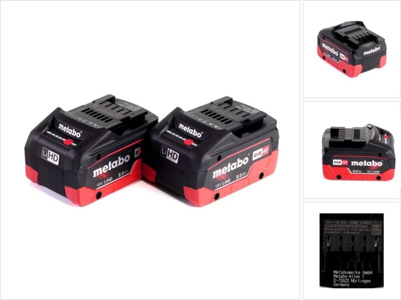 Metabo - LiHD 2x Akkupack 18V 8,0Ah ( 625369000 )