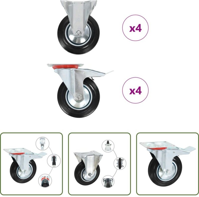 vidaXL 8 Stk. Rollen 160 mm