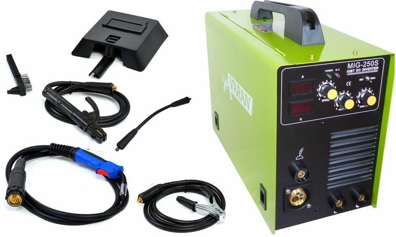 Varan Motors - var-mig250s Lichtbogen- und MIG 250A-Schweißgerät , Digitalanzeige+ Zubehör