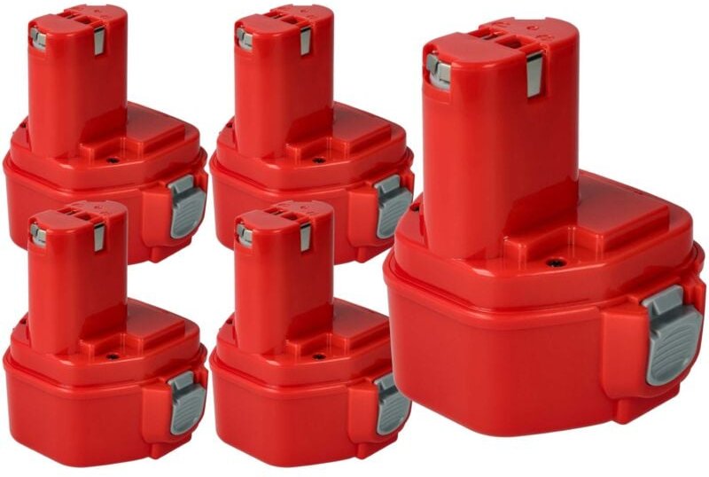 vhbw 5x Akku kompatibel mit Makita 8281DWAE, 8271DWE, 8271DWPE, 8271DWPE3, 8413D, 8413DWDE, 8413DWAE Werkzeug (3000 mAh,...