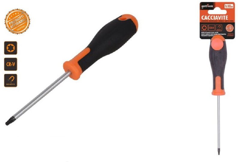 Trade Shop Traesio - Trade Shop - schraubendreher 4X100 mm mit magnetischer sternspitze aus cr-v-stahl 91884 -