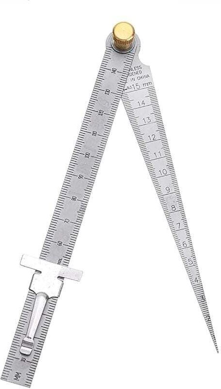 SNQ - Kegellehre, Keilfühlerlehre, Lochspaltlineal, Schweißprüflineal aus Edelstahl, Lochinspektionswerkzeug für Tischle...