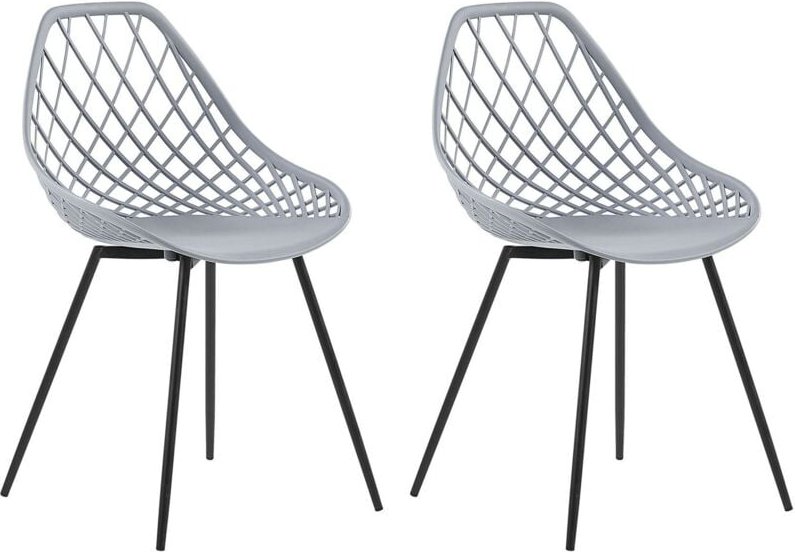 Beliani - Esszimmerstuhl 2er Set Grau Kunststoff/Metall Modern Minimalismus Wohnzimmer Esszimmer Salon
