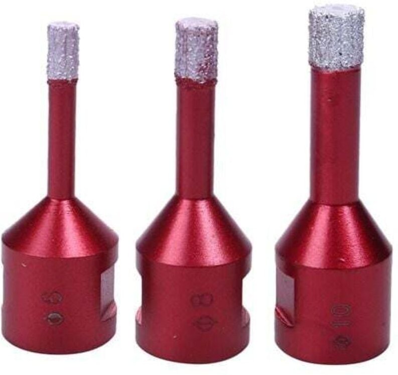 Thumbnail - Ulisem 3er-Pack Diamantbohrkronen 6mm/8mm/10mm Vakuumgelötete Kernbohrer mit M14-Gewinde zum Trockenbohren von Porzellan...