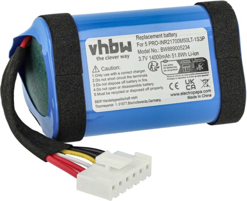 Vhbw - Akku kompatibel mit jbl Charge 5 Lautsprecher Boxen Speaker (1400 mAh, 3,7 v, Li-Ion)