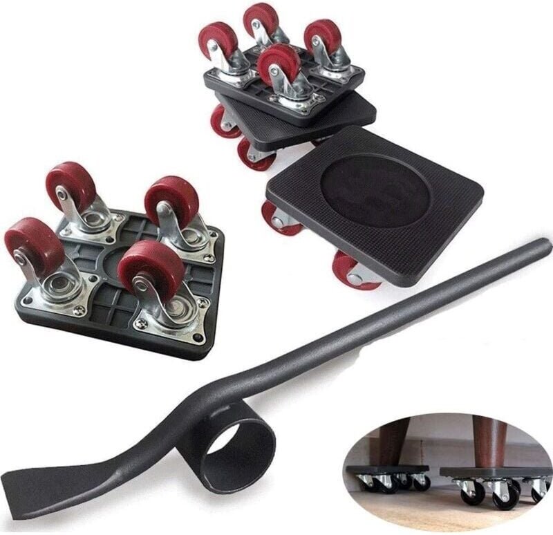 ZVD-5-teiliger Möbelheber, Hochleistungs-Bewegungswerkzeuge mit drehbaren Rollen, Tragkraft 250 kg