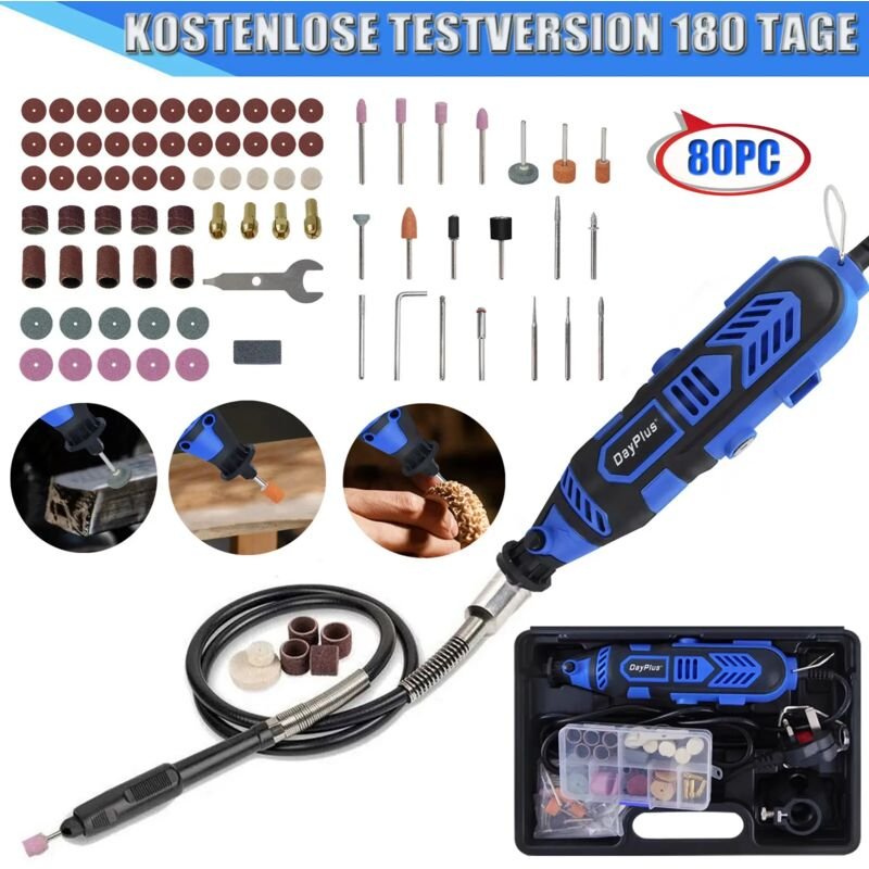 Multifunktionswerkzeug 80pc Drehwerkzeug Dremel Schleifgerät 135W 10000-32000RPM