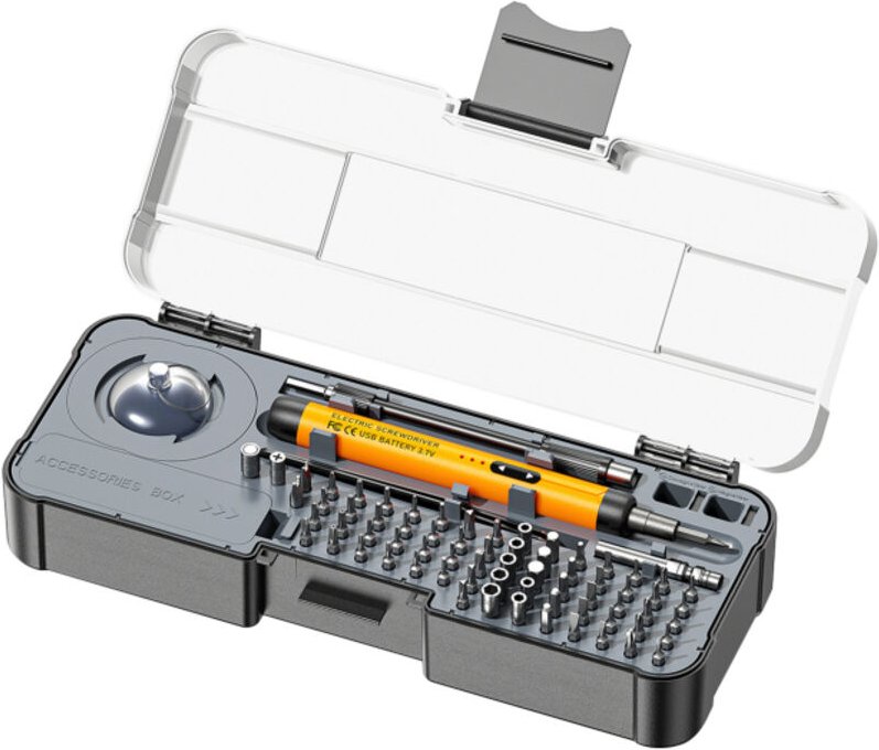 Cacciavite elettrico multifunzione ricaricabile tramite porta Type-C, con 68 punte di precisione, kit di riparazione per...