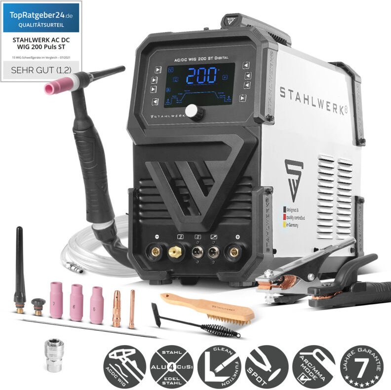 STAHLWERK Schweißgerät AC/DC WIG 200 ST Digital ARC/MMA Spot