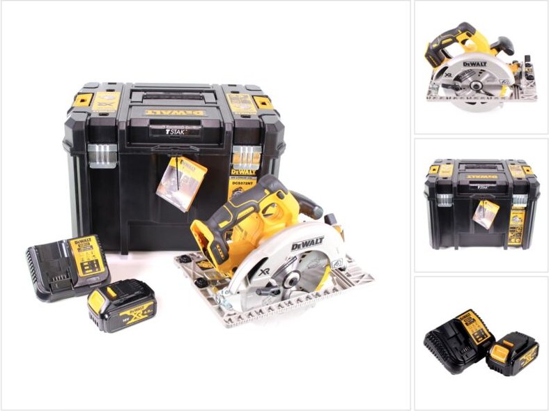 DeWalt DCS 572 M1 Akku Handkreissäge 18V 184 x 16 mm + 1x Akku 4,0Ah + Ladegerät + T-STAK