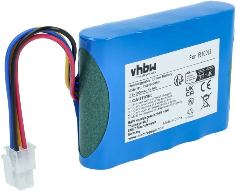 Akku kompatibel mit Gardena Sileno City 2018, Sileno City 250, Sileno - R100LiC Rasenroboter (3Ah, 18,5V Li-Ion) - Vhbw