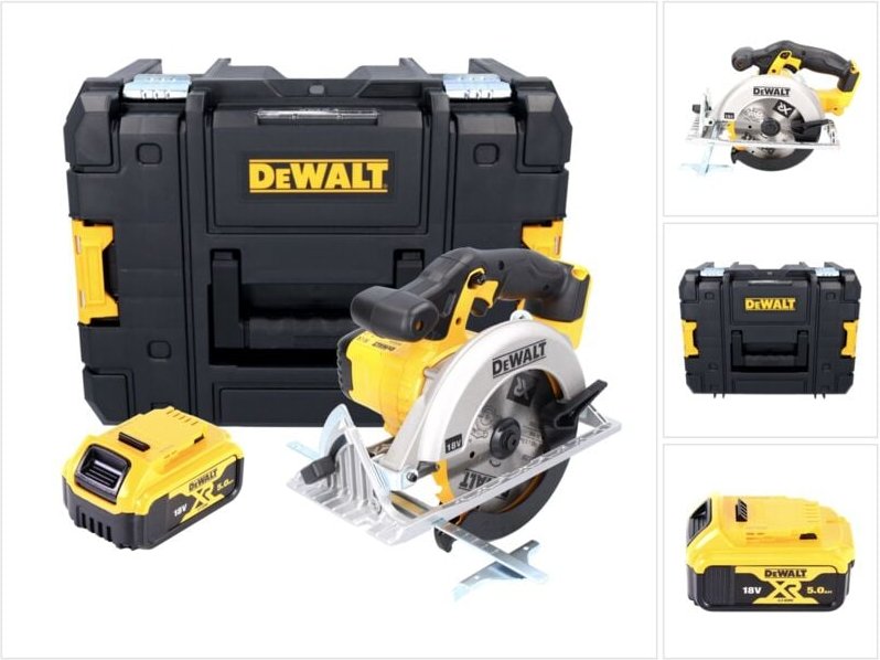 Dcs 391 nt Akku Handkreissäge 18 v 165 mm + 1x Akku 5,0 Ah + tstak - ohne Ladegerät - Dewalt