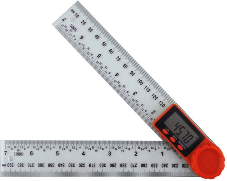 Transparente Farbe, 200 mm, digitales Winkelmesser-Lineal, 2-in-1-Digital-Winkelmesser mit LCD-Display und Sperrfunktion...