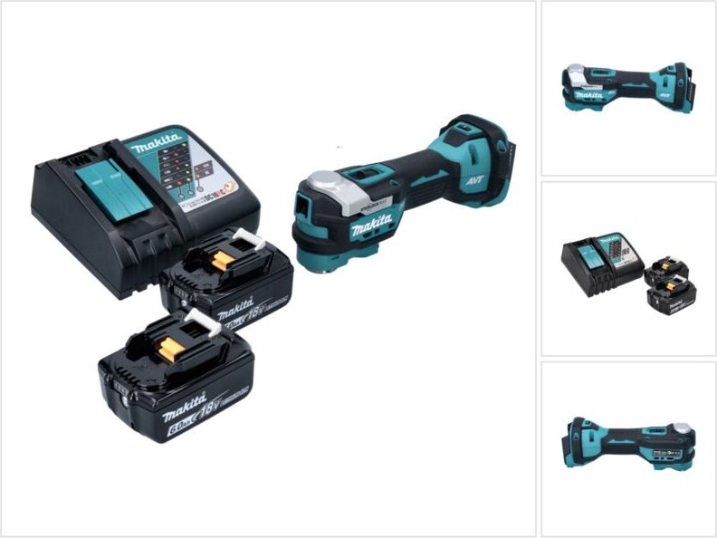 Dtm 52 rg Akku Multifunktionswerkzeug 18 v Starlock Max Brushless + 2x Akku 6,0 Ah + Ladegerät - Makita