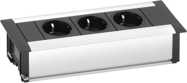 Evoline - Frame-Dock Einbau Steckdosenleiste 3-fach Schukosteckdose Alu