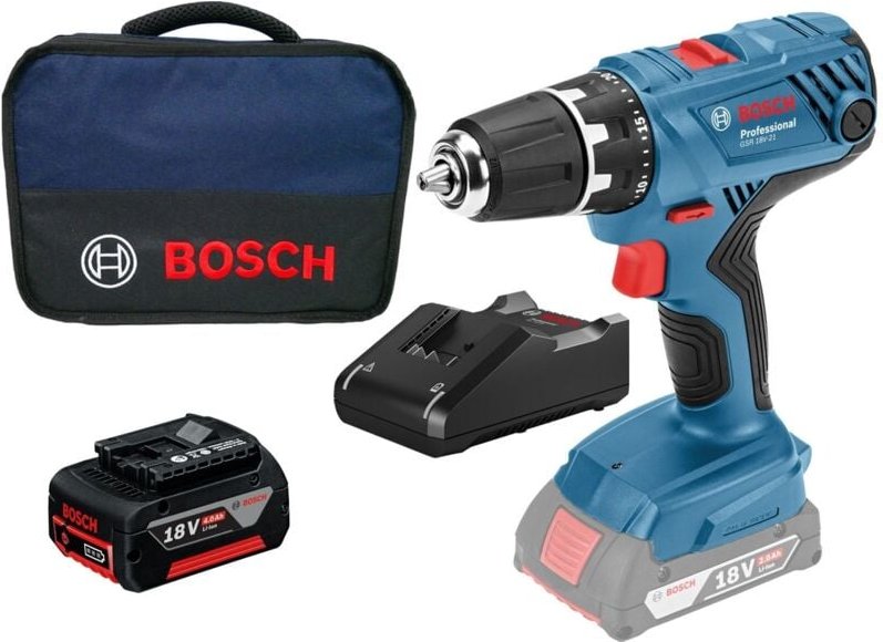 Bosch Akku-Bohrschrauber GSR 18V-21 / 1x 4,0 Ah Akku + Ladegerät im Softbag
