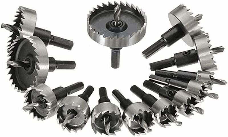 Set mit 13 Metalllochsägen von 16 bis 53 mm aus Wolframstahl, Schneidwerkzeugset für Edelstahl, Eisen, Kupferblech und H...