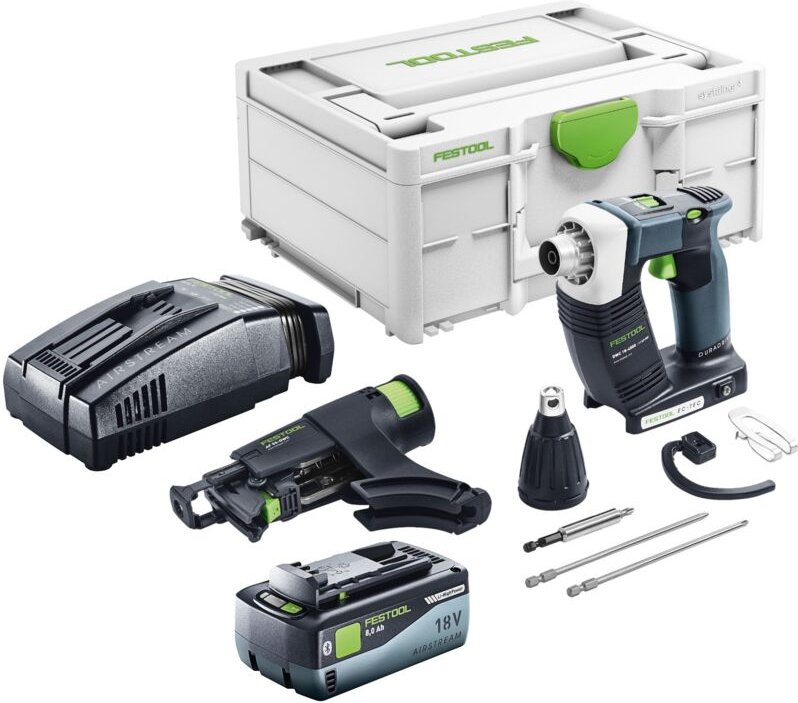 Festool DURADRIVE DWC 18-4500 Basic Akku Bauschrauber 18 V 14 Nm Brushless + 1x Akku 8,0 Ah + Schnellladegerät + Systain...
