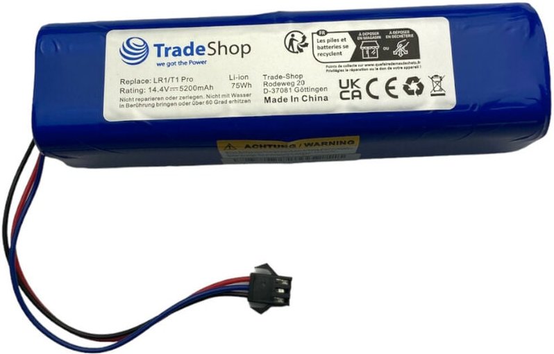 Trade-shop - Li-Ion Akku 14,4V / 5200mAh für Imou Auto-Vazio, Kyvol Cybovac S31, Arnagar S8 Pro, Roidmi SDJ01RM Eve Plus...