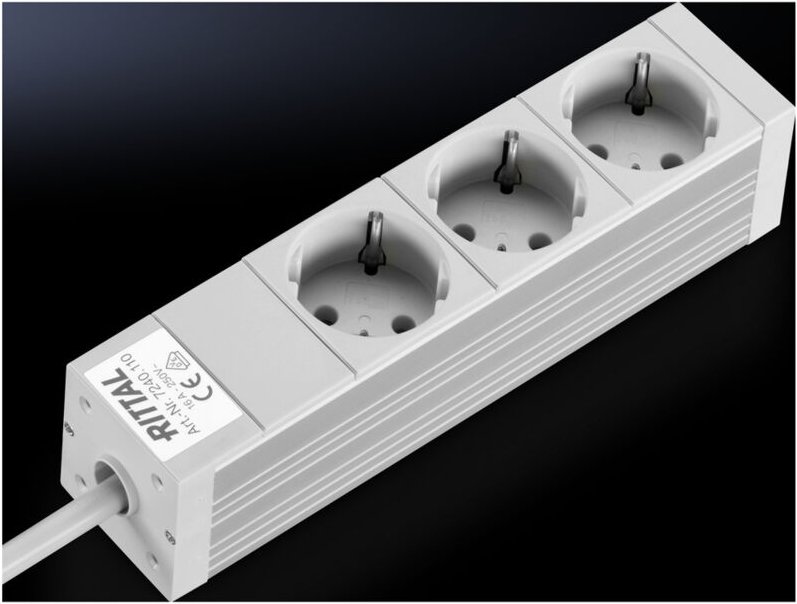 Rittal - dk 7240.110 Steckdosenleiste 3-fach Aluminium 1 St.