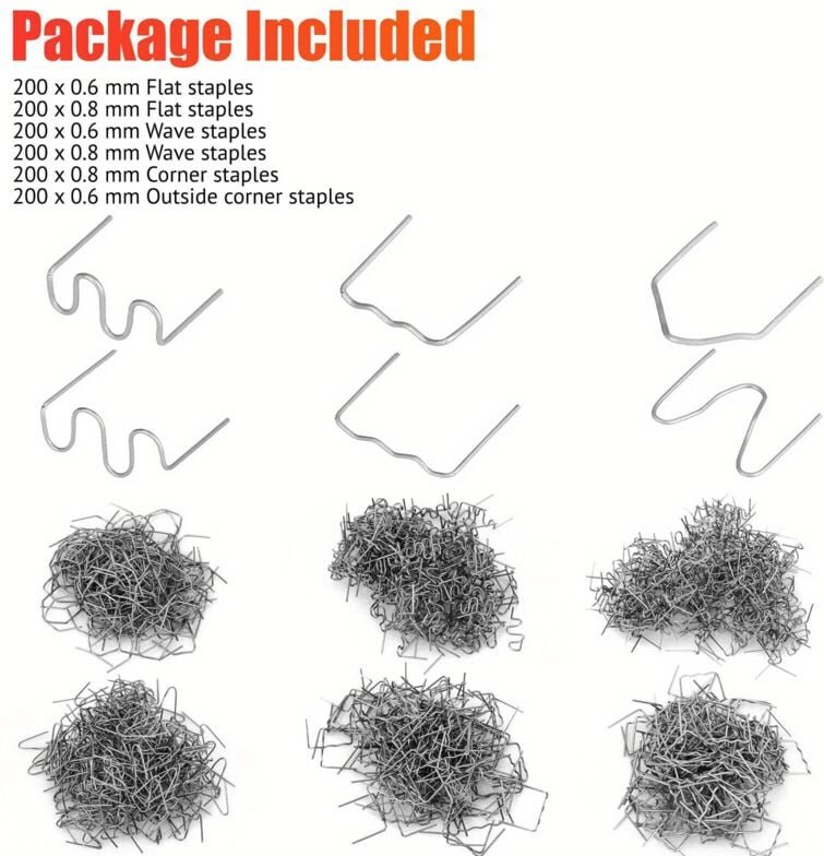 Dolaso - 1200 Stück Kunststoff-Schweißnägel für Auto-Stoßstangen-Schweißdraht-Reparatur-Schweißnägel