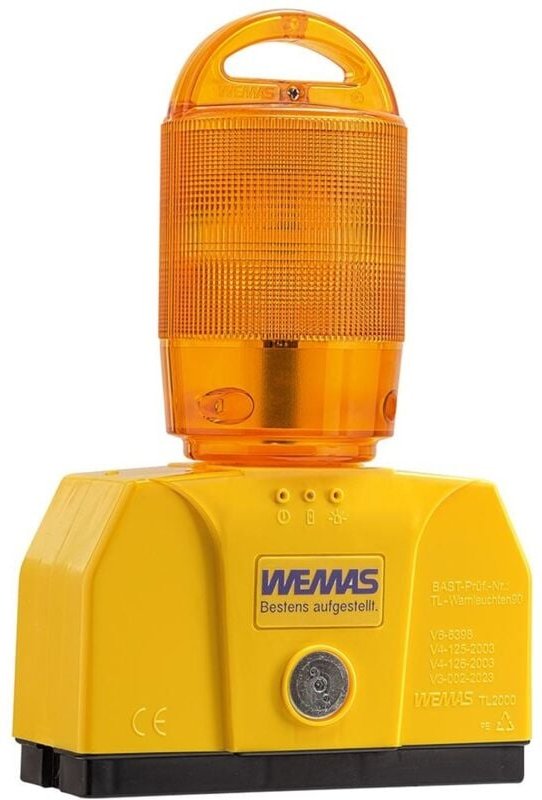 TL-Rundumleuchte 2000/360, gelb, RSA21 Gehäuse gelb, mit Halter,KZP blau-schwarz - Wemas