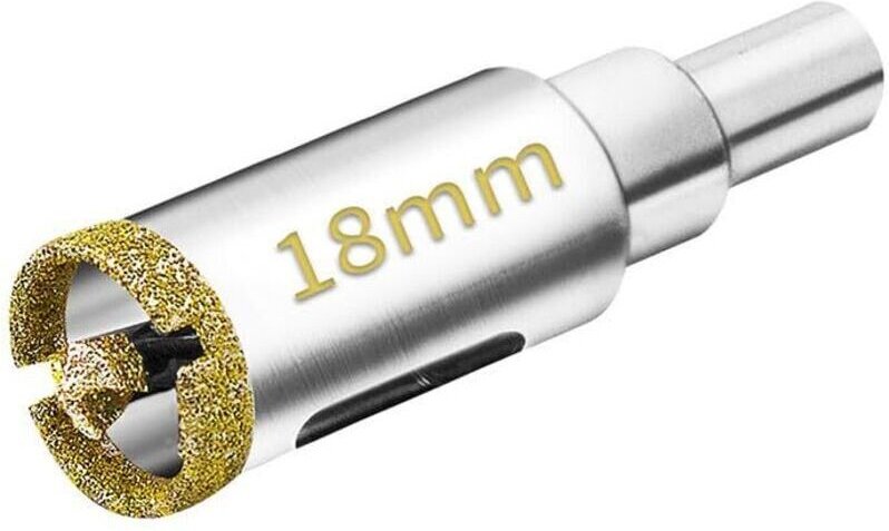 18-mm-Diamant-Lochsäge mit Zentrierbohrer, Diamant-Kernbohrer für Fliesen, Porzellan, Glas, Marmor und Keramik