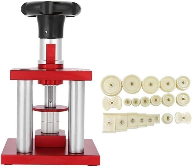 Strumento di riparazione orologi KZQ con 20 stampi a pressa, strumento di riparazione casse orologi, pressa per orologi,...