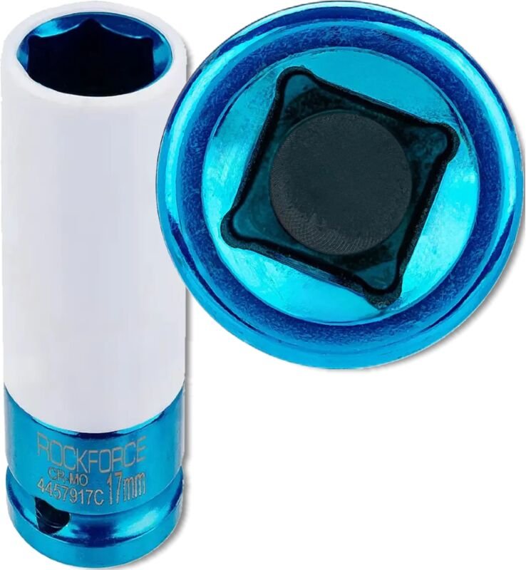 ROCKFORCE IMPACT Steckschlüssel 17 mm tief für LEICHTMETALLFELGEN mit Sicherheitshülse
