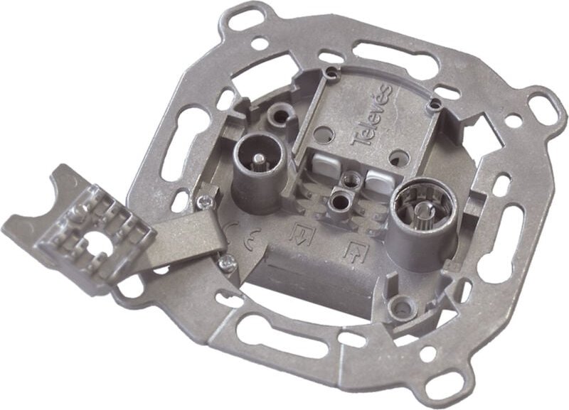 Trennklemmensockel mit Krallen und zwei cei Televes Anschlüssen